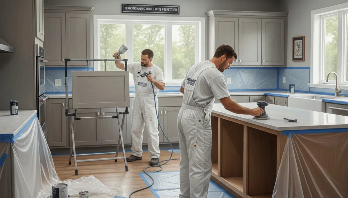 Aurora, CO cabinet painting by Aurora Paint Pros for durable, professional kitchen cabinet finishes