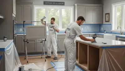 Aurora, CO cabinet painting by Aurora Paint Pros for durable, professional kitchen cabinet finishes