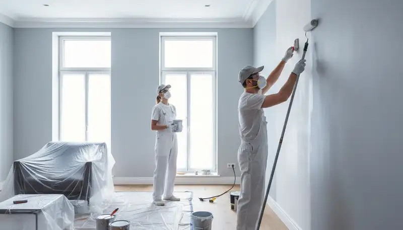 Interior house painting in Aurora, CO by Aurora Paint Pros applying fresh wall finishes