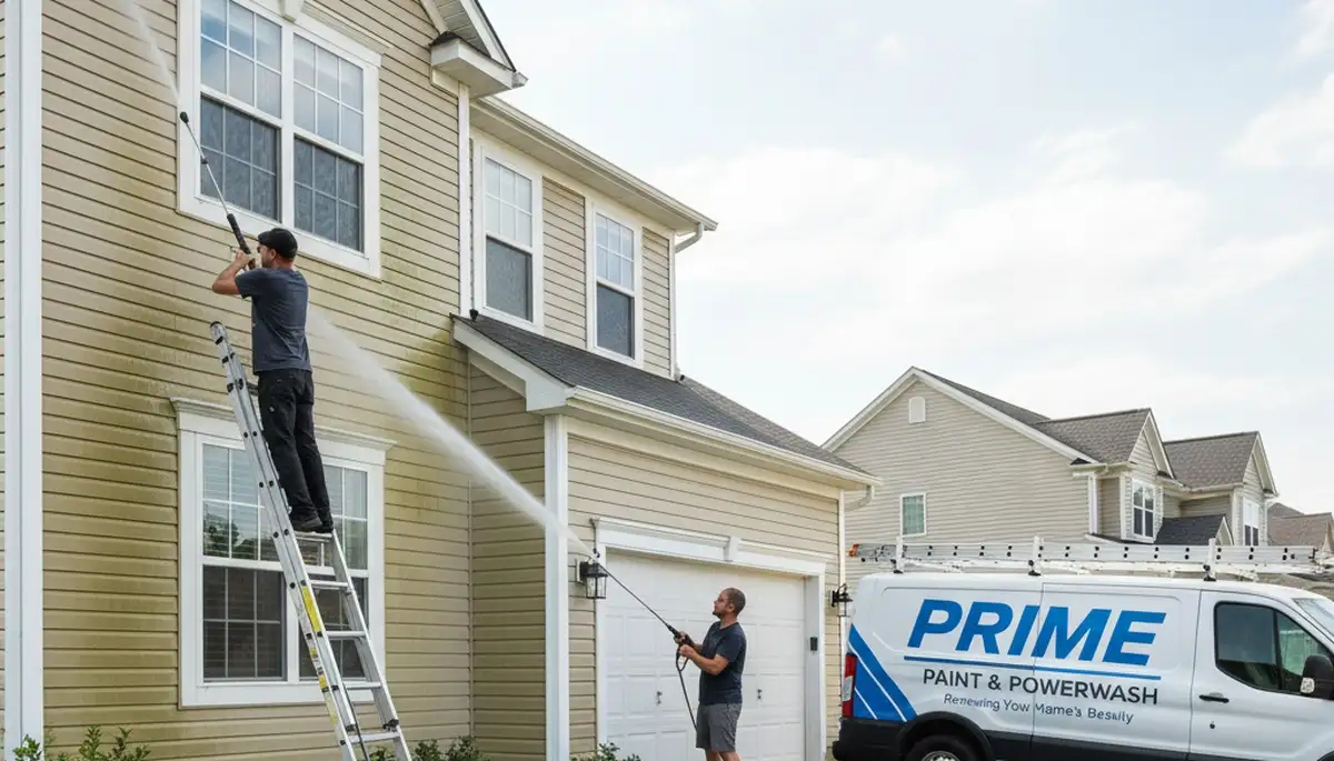 Vinyl siding pressure cleaning service in Aurora, CO by Aurora Paint Pros